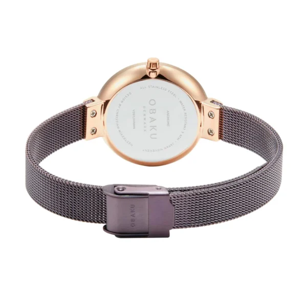 Obaku (โอบากุ) นาฬิกาผู้หญิง Reloj ระบบควอตซ์ ขนาดตัวเรือน 30 มม. สีน้ำตาล - Image 3